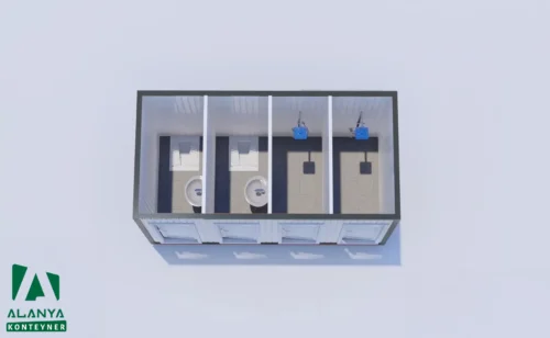 K-4 Dörtlü Wc-Duş Konteyner - Alanya Konteyner