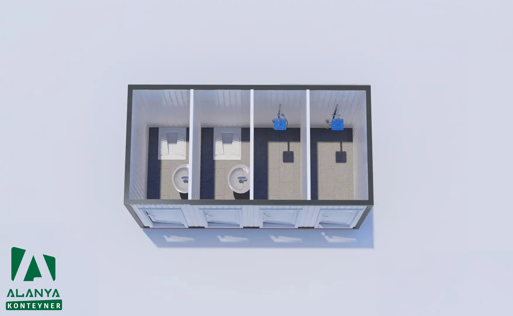 K-4 Dörtlü Wc-Duş Konteyner - Alanya Konteyner