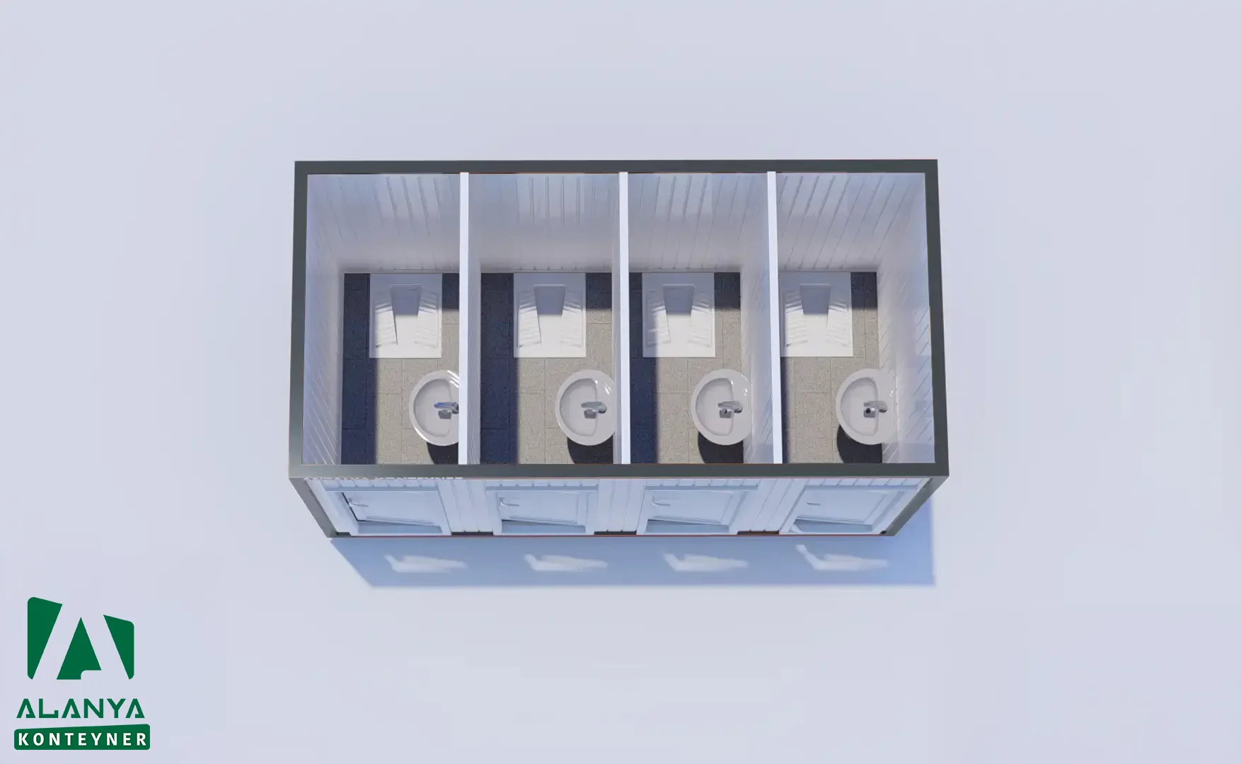 K-4 Dörtlü Wc-Duş Konteyner - Alanya Konteyner